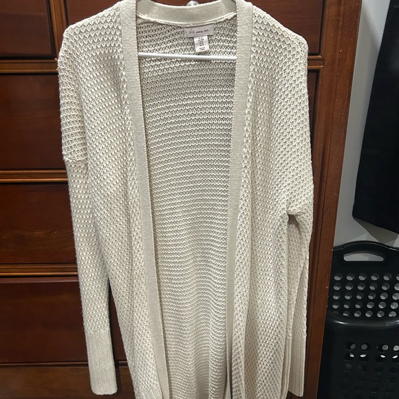 Women's Cream Open-Front Sweater - Picture 1 of 3